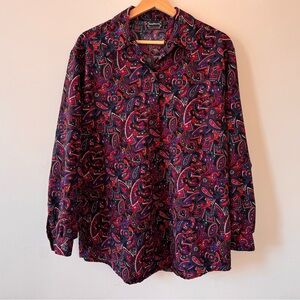 Vintage BonWorth Multicolor Paisley Button Down Shirt Size L